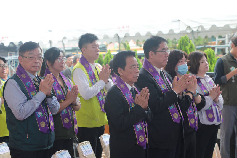 台南白河關子嶺大仙寺第11任住持傳證老和尚圓寂,今天舉行讚頌大典。(市府提供) 台南白河關子嶺大仙寺第11任住持傳證老和尚圓寂,今天舉行讚頌大典。(市府提供)