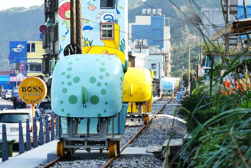 圓滾滾的深澳自行車造型,相當討喜可愛。(新北觀旅局提供) 圓滾滾的深澳自行車造型,相當討喜可愛。(新北觀旅局提供)