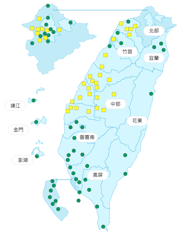 今日各地空氣品質概況。(圖擷取自環保署空氣品質監測網) 今日各地空氣品質概況。(圖擷取自環保署空氣品質監測網)