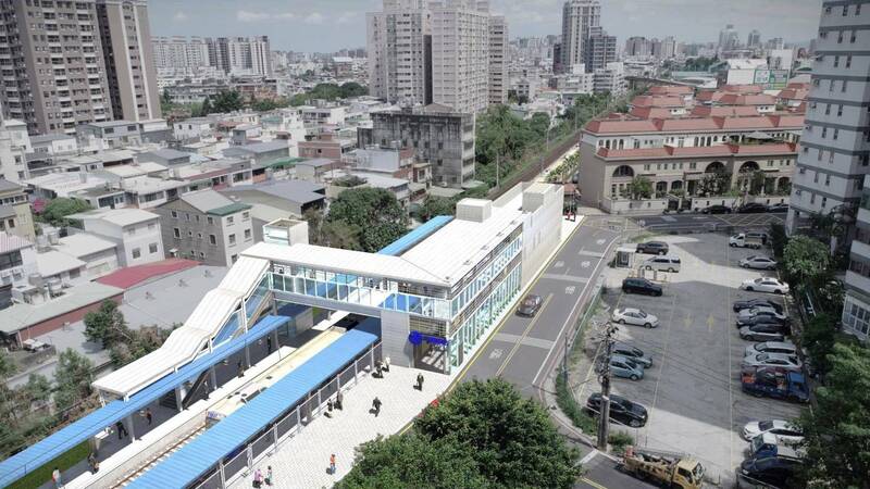 平鎮車站模擬圖。（桃園市政府提供）