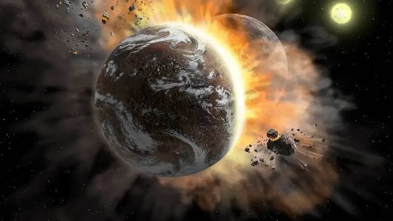 科學家最新模擬顯示,路過恆星的引力擾動可能導致太陽系行星軌道失穩,增加行星間發生災難性碰撞(如圖所示意)或被拋出太陽系的風險。地球「失落」的總體機率約為0.2%。(圖擷取自NASA/SOFIA/Lynette Cook) 科學家最新模擬顯示,路過恆星的引力擾動可能導致太陽系行星軌道失穩,增加行星間發生災難性碰撞(如圖所示意)或被拋出太陽系的風險。地球「失落」的總體機率約為0.2%。(圖擷取自NASA/SOFIA/Lynette Cook)