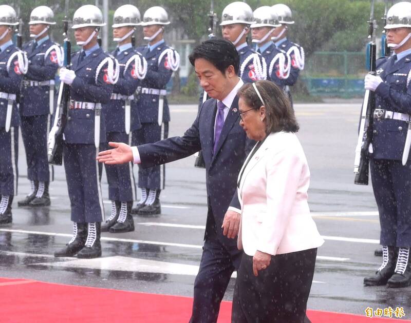 賴清德軍禮歡迎 馬紹爾總統海妮：持續支持台灣國際參與