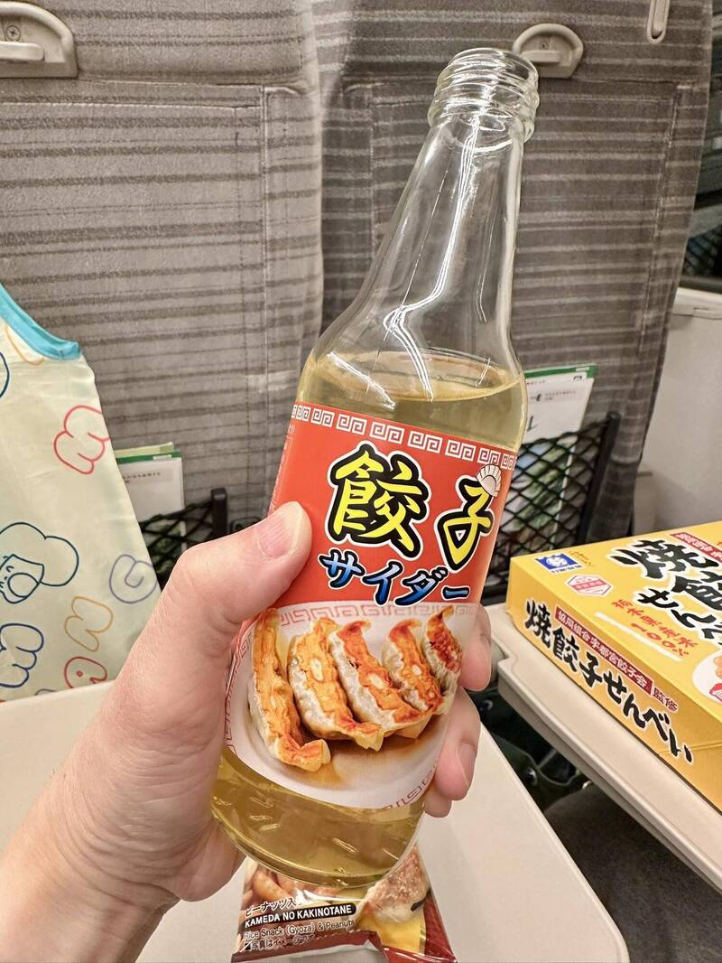 作家張維中分享日本一款「餃子」口味汽水，直呼「最強提神飲料」。（擷取自臉書《張維中。東京模樣》）
