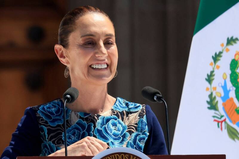 墨西哥總統薛恩鮑姆(Claudia Sheinbaum)。(路透資料照) 墨西哥總統薛恩鮑姆(Claudia Sheinbaum)。(路透資料照)