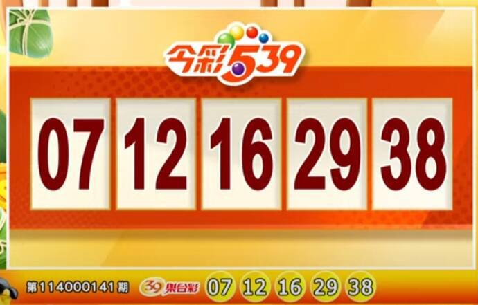 今彩539、39樂合彩開獎號碼。（擷取自三立iNEWS《全民i彩券》）