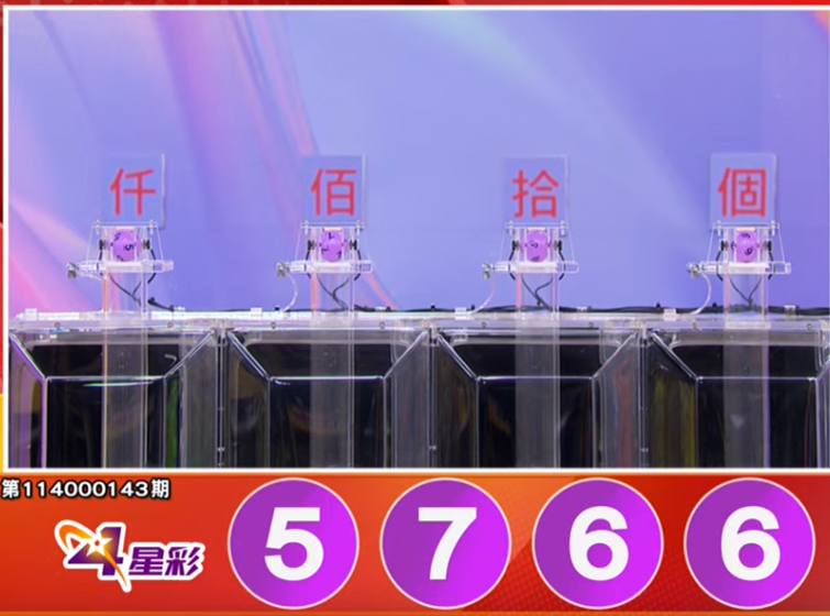 4星彩開獎號碼。(擷取自三立iNEWS《全民i彩券》) 4星彩開獎號碼。(擷取自三立iNEWS《全民i彩券》)