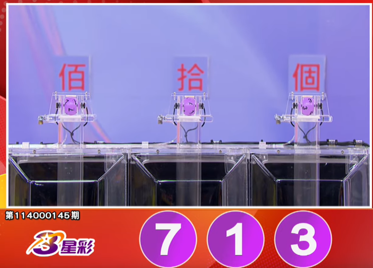 3星彩开奖号码。(撷取自三立iNEWS《全民i彩券》) 3星彩开奖号码。(撷取自三立iNEWS《全民i彩券》)