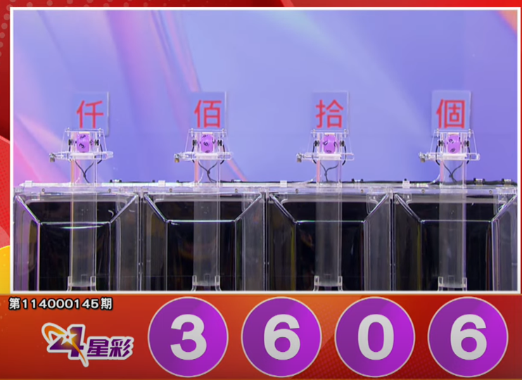 4星彩开奖号码。(撷取自三立iNEWS《全民i彩券》) 4星彩开奖号码。(撷取自三立iNEWS《全民i彩券》)