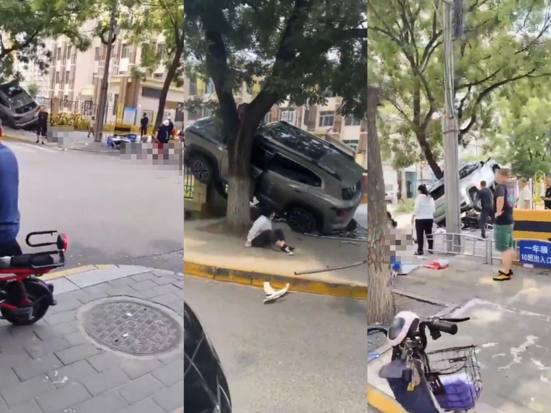 今日下午傳出,北京市一所小學門口,有輛汽車突然衝撞一群小學生與家長,多人當場被撞飛。(圖擷取自@whyyoutouzhele 社群平台「X」,本報合成) 今日下午傳出,北京市一所小學門口,有輛汽車突然衝撞一群小學生與家長,多人當場被撞飛。(圖擷取自@whyyoutouzhele 社群平台「X」,本報合成)