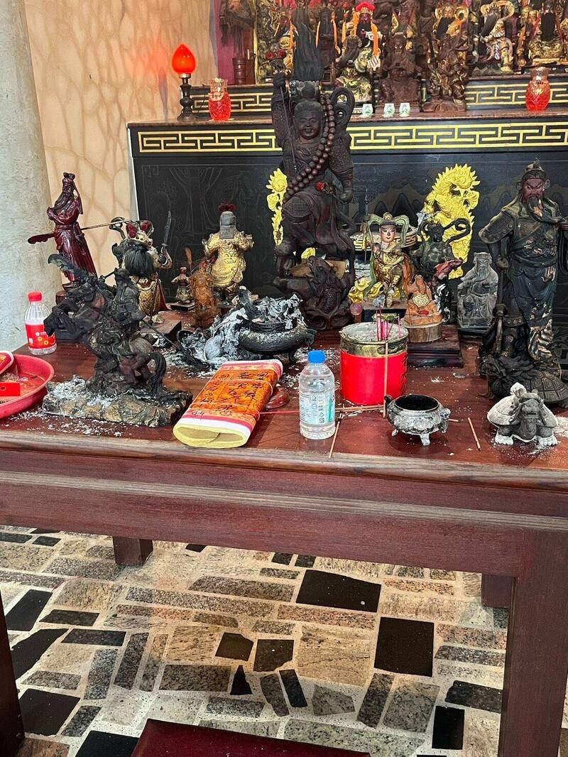 金山宮廟遭縱火毀佛像、金爐 基檢起訴縱火男