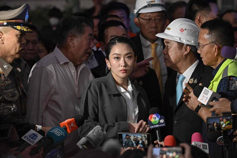 泰國憲法法院宣布暫停貝東塔總理職務，並進行調查。（法新社）