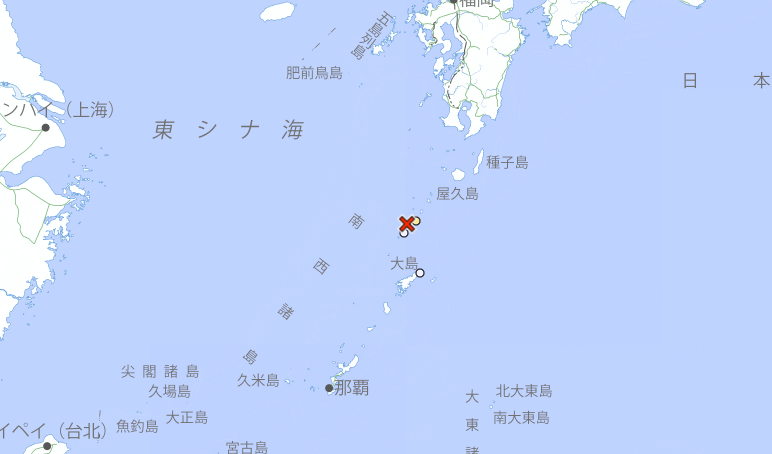 日本吐噶喇群島有感地震已累積1578起，氣象廳警告當地要小心震度6級以上強震。圖為當地7日凌晨0時12分的規模5.1地震。（圖擷自日本氣象廳網站）