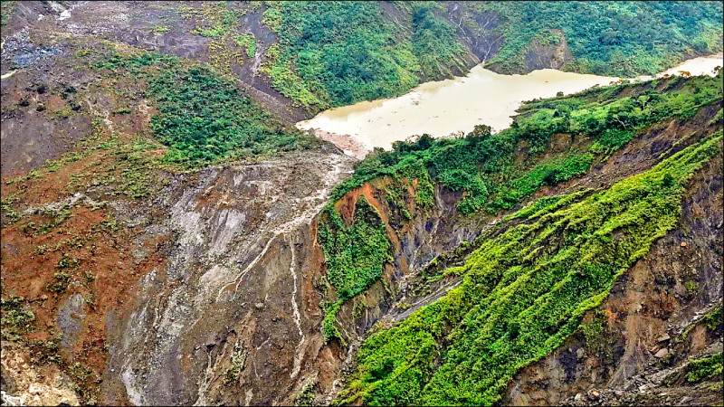 清水溪草嶺段驚現堰塞湖（圖：蘇大昆提供）