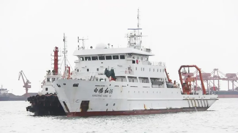 中國遠洋科研船去年開始研究關島附近海域，向陽紅6號（見圖）上月仍在關島海域活動。（圖擷自中國國務院網站）