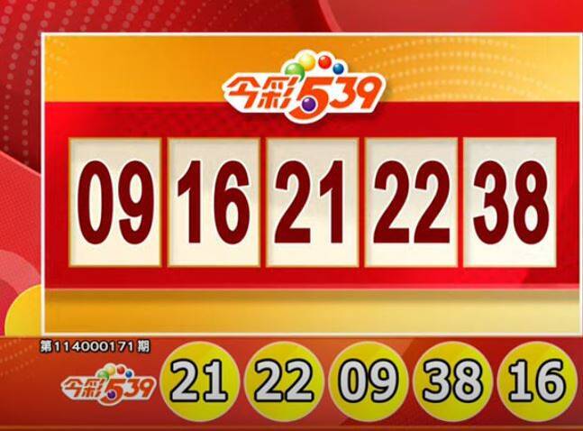 今彩539、39樂合彩開獎號碼。（擷取自三立iNEWS《全民i彩券》）