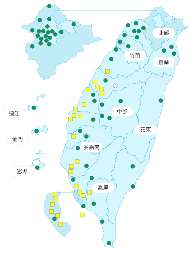 今日各地空氣品質概況。(圖擷取自環保署空氣品質監測網) 今日各地空氣品質概況。(圖擷取自環保署空氣品質監測網)