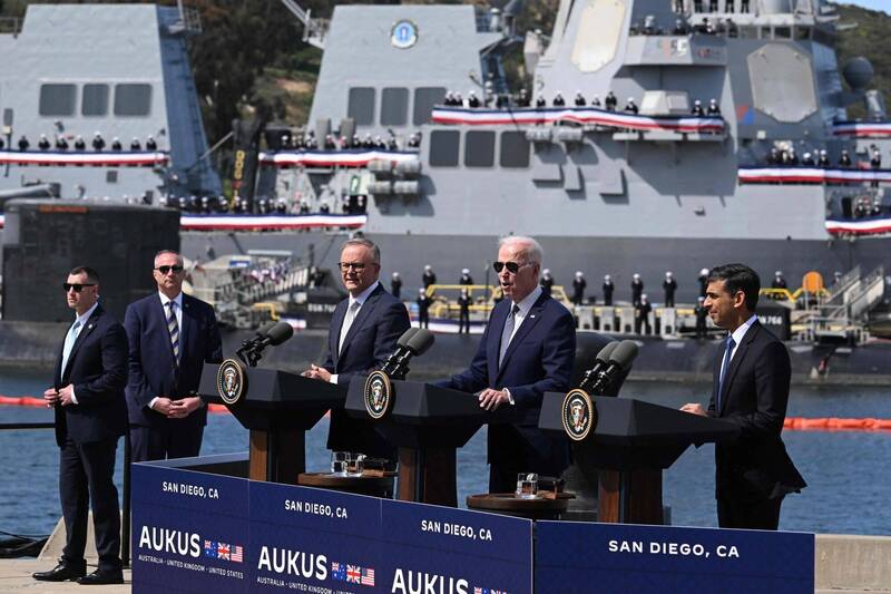 美國會議員致函國防部 力挺AUKUS潛艦協議對抗中國