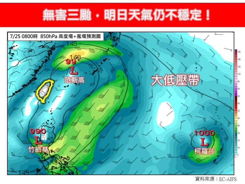 「林老師氣象站」發文指出,目前有三颱鼎立,且都在台灣附近;好在路徑都像天女散花般技巧性避開台灣,預估發佈颱風海警的機會低。(圖擷自臉書) 「林老師氣象站」發文指出,目前有三颱鼎立,且都在台灣附近;好在路徑都像天女散花般技巧性避開台灣,預估發佈颱風海警的機會低。(圖擷自臉書)