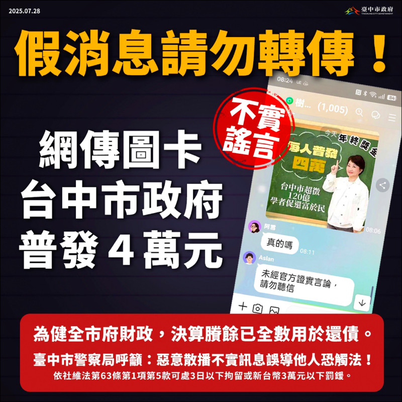 中市超徵網路發酵 罷團籲普發4萬