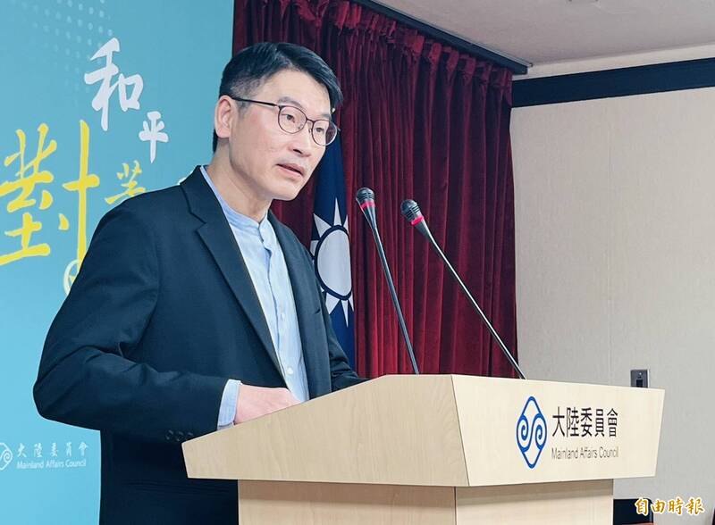 陸委會發言人梁文傑。(記者陳鈺馥攝) 陸委會發言人梁文傑。(記者陳鈺馥攝)