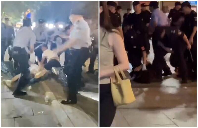 四川公安、武警暴力毆打江油市民。（圖翻攝自李老師不是你老師X平台）