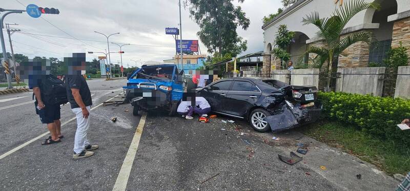 花蓮台九線新城鄉康樂村加灣路段，今午3點多發生死亡車禍。（民眾提供）