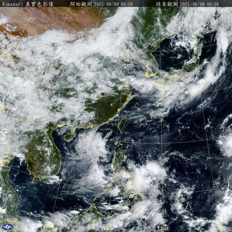 楊柳颱風目前朝台灣方向前進，但未來路徑、強度不確定性仍大。（取自氣象署官網）