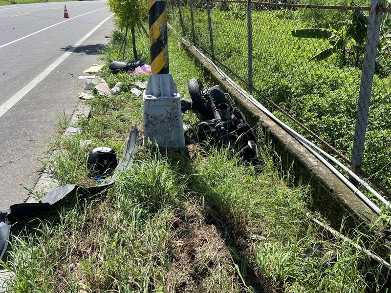 嘉義縣中埔鄉嘉135線發生汽機車碰撞死亡車禍。（中埔警分局提供）