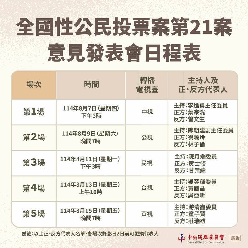 黃國昌對決女學生「核三公投發表會」中選會：若北市8/13颱風停班順延一天