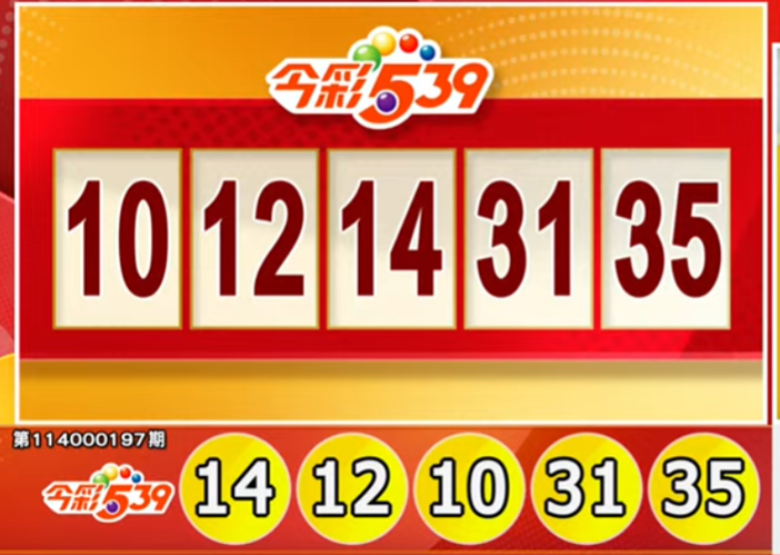 今彩539、39樂合彩開獎號碼。（擷取自三立iNEWS《全民i彩券》）