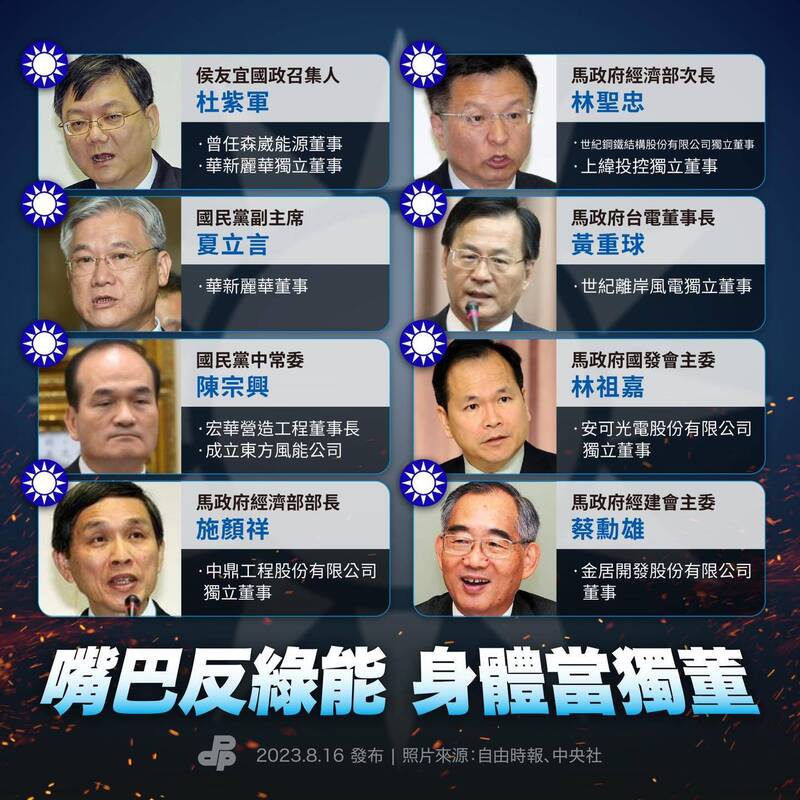 民進黨駁核電更便宜安全  這些藍營高層「嘴巴反綠能身體當獨董」！