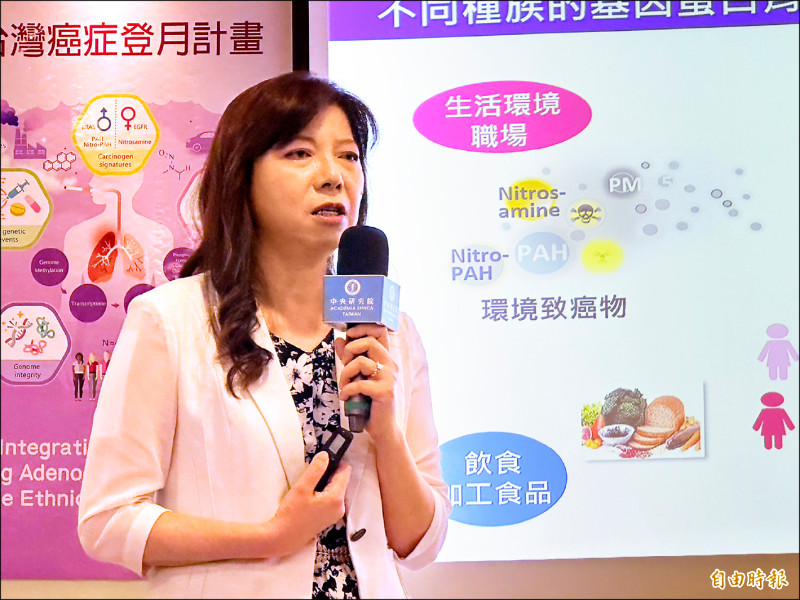 中研院化學所特聘研究員陳玉如團隊，和美國團隊合作分析全球數百個案，完成首次涵蓋歐美與亞洲多族群的大規模肺腺癌蛋白基因體研究。（記者楊媛婷攝）