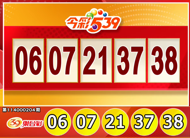 今彩539、39樂合彩開獎號碼。（擷取自三立iNEWS《全民i彩券》）
