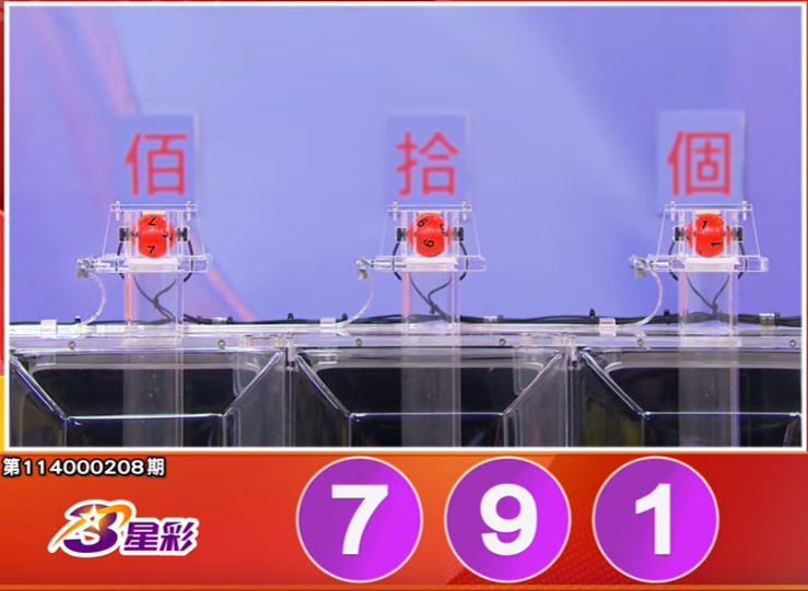 3星彩開獎號碼。（擷取自三立iNEWS《全民i彩券》）