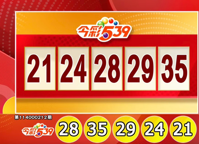 今彩539、39樂合彩開獎號碼。（擷取自三立iNEWS《全民i彩券》）