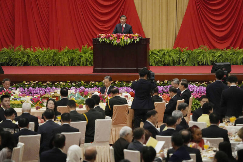 人民大會堂晚宴示意圖。（美聯社）