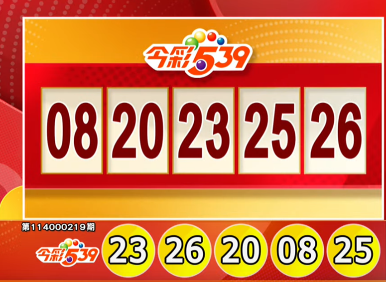 今彩539、39樂合彩開獎號碼。（擷取自三立iNEWS《全民i彩券》）