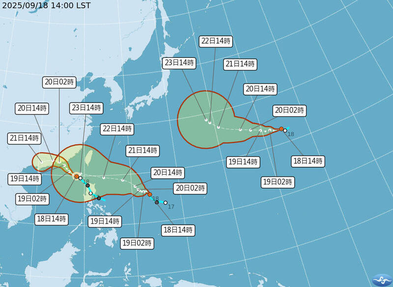 3颱共舞！樺加沙、浣熊最快今天深夜生成 估週日晚上發海警