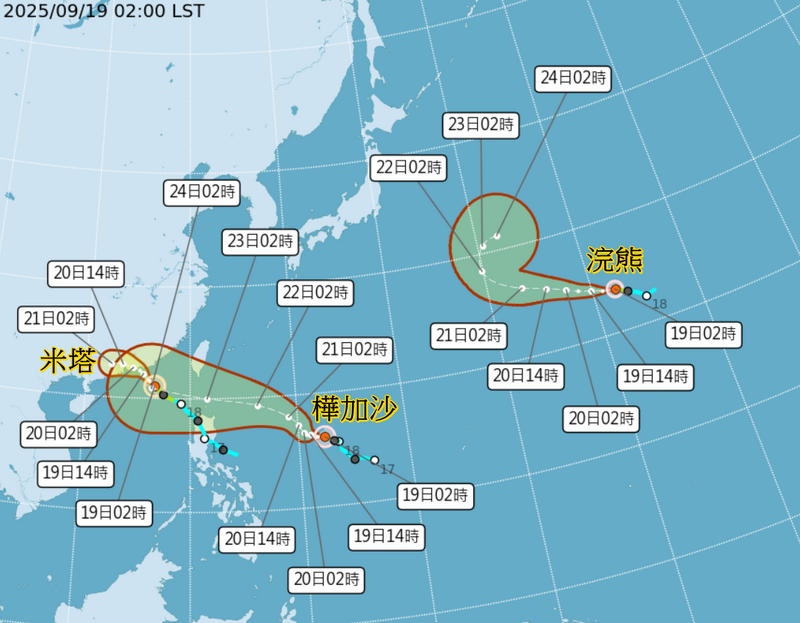 3颱共存！樺加沙持續強大 恐成中颱下週一起接近台灣