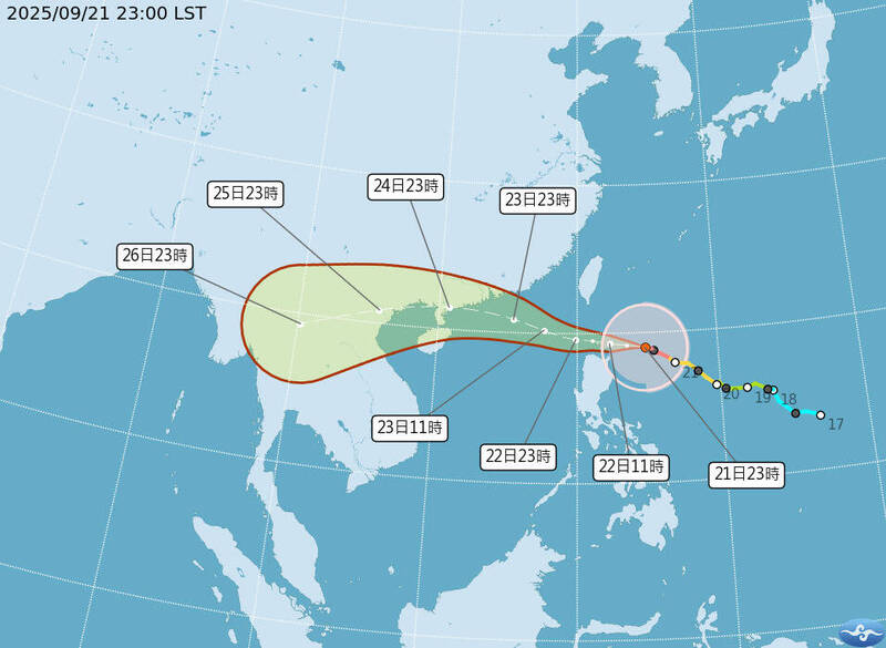 強颱樺加沙「趁夜繼續長壯長胖」 氣象署：週一風雨開始發威