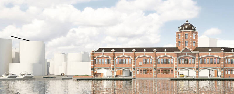 旗津輪渡站站體將進行建築結構補強工程。（記者黃良傑翻攝）