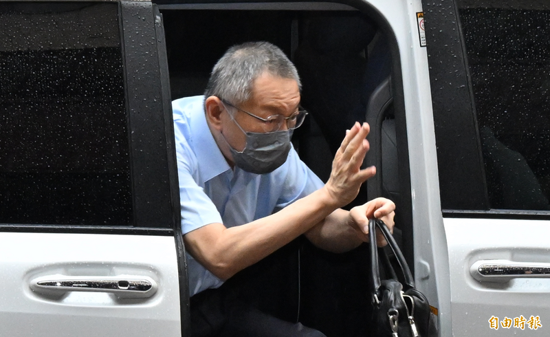 柯文哲23日出庭。（記者劉信德攝）