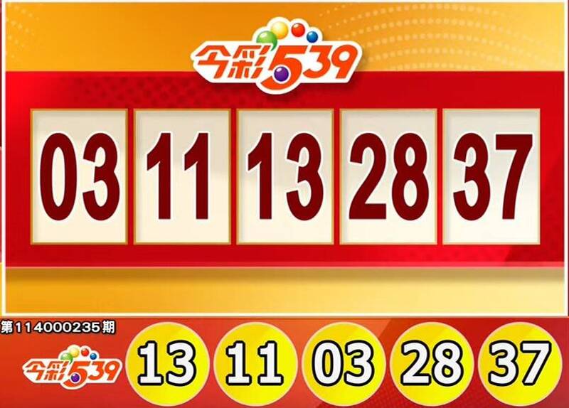 今彩539、39樂合彩開獎號碼。（擷取自三立iNEWS《全民i彩券》）