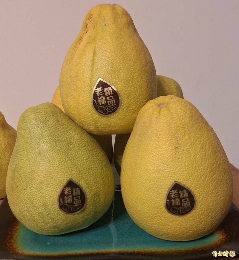 民俗專家廖大乙表示，柚子是中秋節當令水果，用柚子祭拜祈福再好不過。（記者張協昇攝）