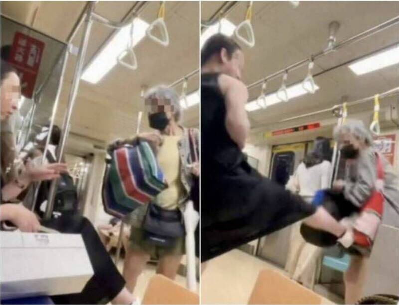 曾婦和張姓男子在北捷發生糾紛攻擊件。（記者劉慶侯翻攝自Threads）