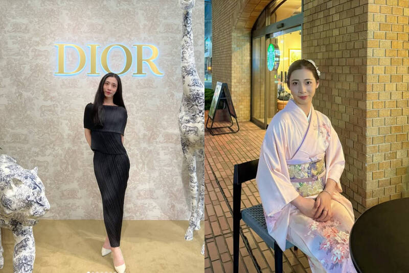 張男經常在社群分享出國旅遊、逛街穿搭照，被讚優雅、氣質。（本報合成，@fumika_chang/IG授權提供）