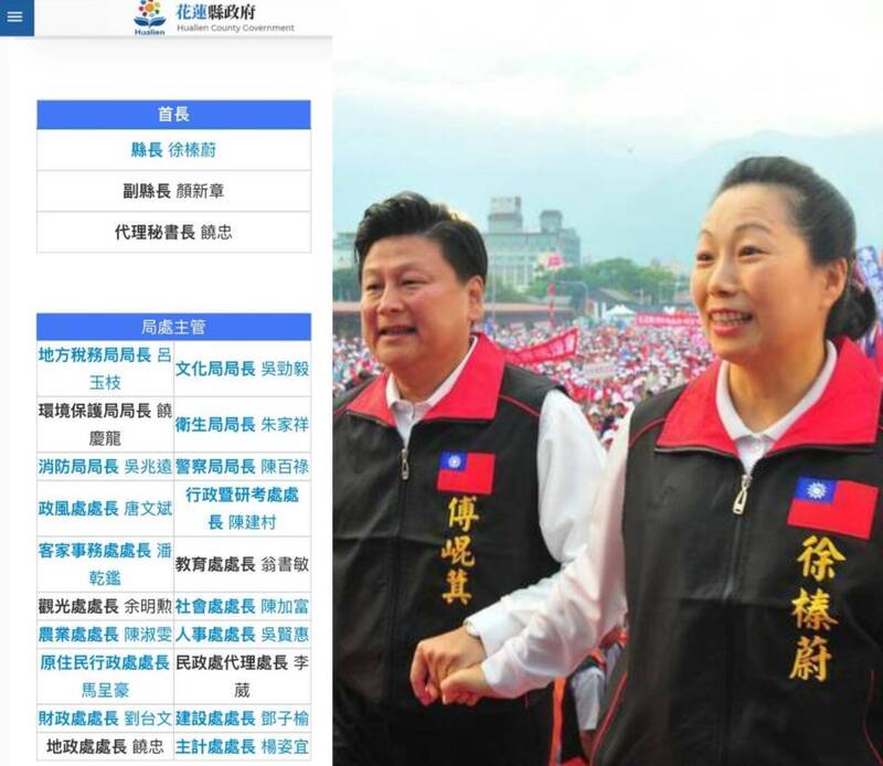 劉哲瑋秀出花蓮縣政府首長、局處主管名單，指出裡面多少有問題的人，被檢舉後仍回到縣府任職，導致花蓮人不敢發聲。（圖擷取自劉哲瑋臉書、資料照，本報合成）