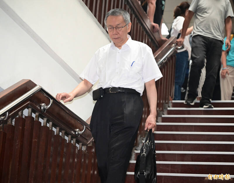 台北市現在市長柯文哲昨至台北地檢署作證。（資料照）