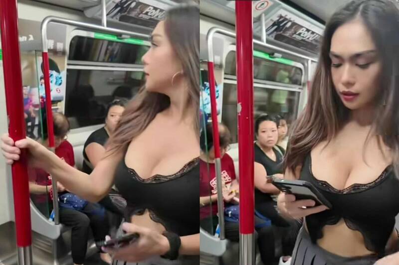 近期香港社群平台一段影片,一名身材火辣的长发女子,穿著清凉小可爱与超短的迷你裙搭乘地铁。(图撷取自「Jahziel Manabat」脸书粉专,本报合成)
近期香港社群平台一段影片,一名身材火辣的长发女子,穿著清凉小可爱与超短的迷你裙搭乘地铁。(图撷取自「Jahziel Manabat」脸书粉专,本报合成)