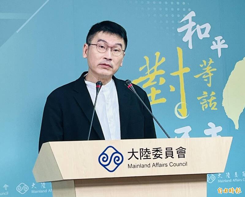 陸委會發言人梁文傑。(記者陳鈺馥攝) 陸委會發言人梁文傑。(記者陳鈺馥攝)